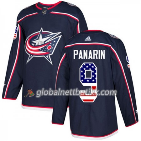 Blue Jackets Hockeydrakt Artemi Panarin 9 2017-2018 USA Flag Fashion Blå Adidas Authentic - Herre
